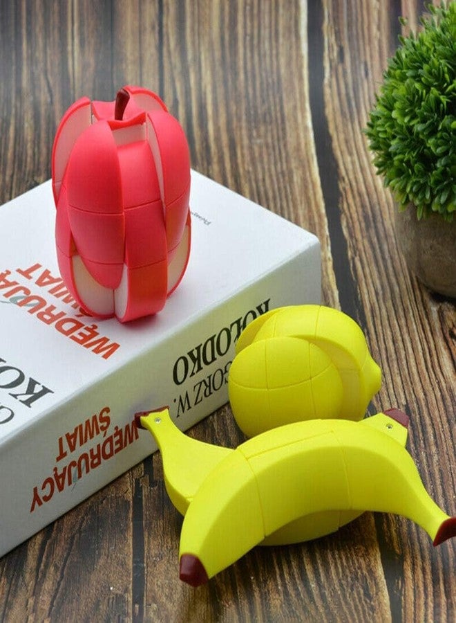 D ETERNAL Kid Fruit Shape Stickerless Banana Cube Magic Puzzle Toy (Peach+Lemon+Orange+Pear) - Image 3