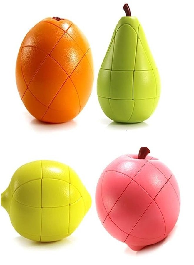 D ETERNAL Kid Fruit Shape Stickerless Banana Cube Magic Puzzle Toy (Peach+Lemon+Orange+Pear) - Image 1