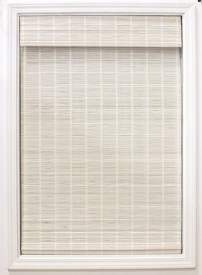 Radiance Cordless Bamboo Roman Shades for Windows  Bamboo Blinds for SemiPrivate Light Control  Easy to Lift  Fold Up Window Shades  White  39 W x 64 L  2215338E - Image 1