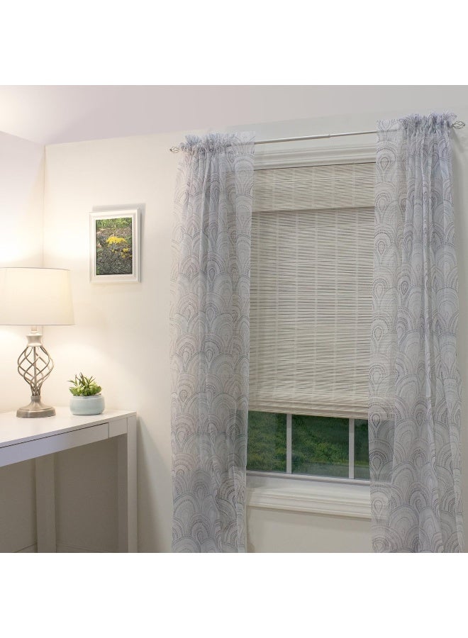 Radiance Cordless Bamboo Roman Shades for Windows  Bamboo Blinds for SemiPrivate Light Control  Easy to Lift  Fold Up Window Shades  White  39 W x 64 L  2215338E - Image 5