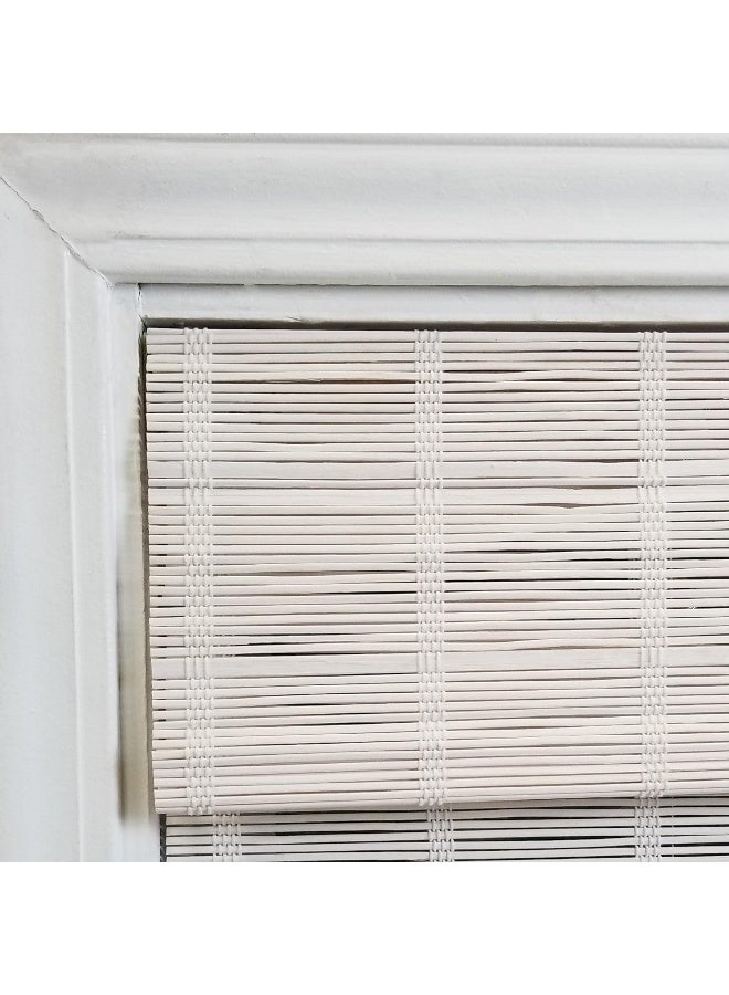 Radiance Cordless Bamboo Roman Shades for Windows  Bamboo Blinds for SemiPrivate Light Control  Easy to Lift  Fold Up Window Shades  White  39 W x 64 L  2215338E - Image 4