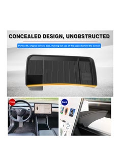 Excefore 2023 New Upgraded Tesla Model 3/Y Center Console Organizer Tray Accessories, Screen Rear Storage Box Dashboard Hidden Tray Non-Slip Sunglasses Holder Interior Accessories, Black  - Image 3