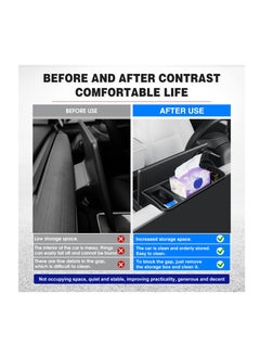 Excefore 2023 New Upgraded Tesla Model 3/Y Center Console Organizer Tray Accessories, Screen Rear Storage Box Dashboard Hidden Tray Non-Slip Sunglasses Holder Interior Accessories, Black  - Image 4