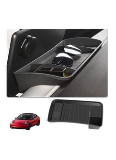 Excefore 2023 New Upgraded Tesla Model 3/Y Center Console Organizer Tray Accessories, Screen Rear Storage Box Dashboard Hidden Tray Non-Slip Sunglasses Holder Interior Accessories, Black  - Image 1