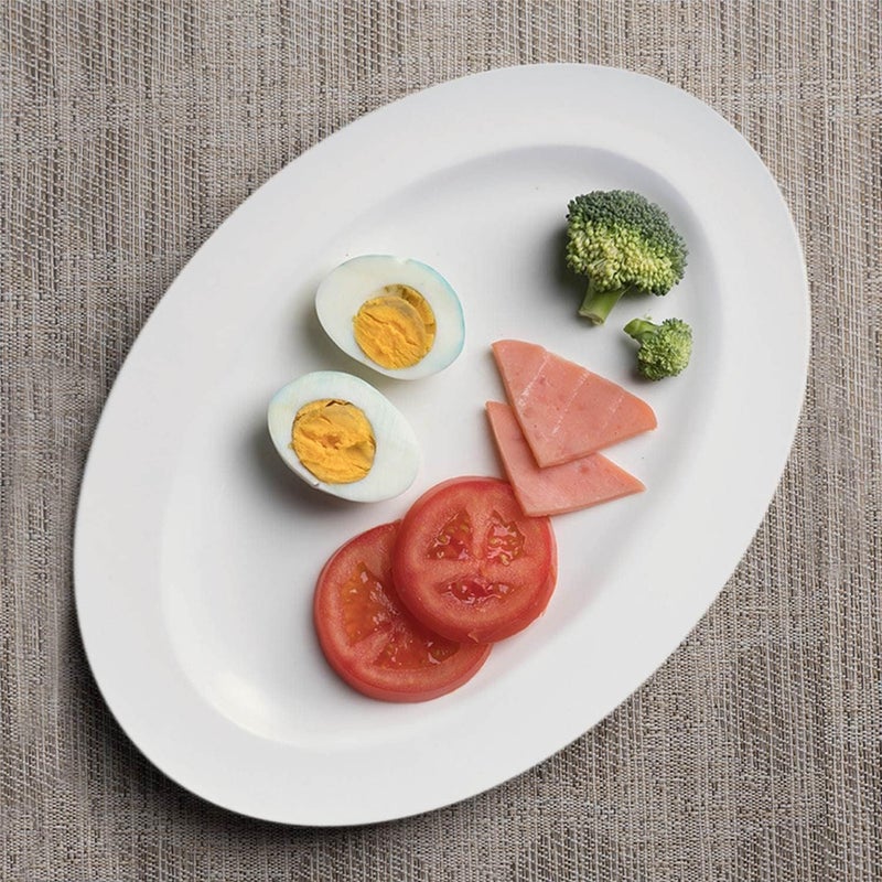 Mn 3 Piece Melamine Oval Serving Platter White, Easy to Store, Durable, Shatterproof and Dishwasher Safe Multiple Sizes | Break-resistant Melamine Oval Serving Plate (35 * 24cm) - Image 5