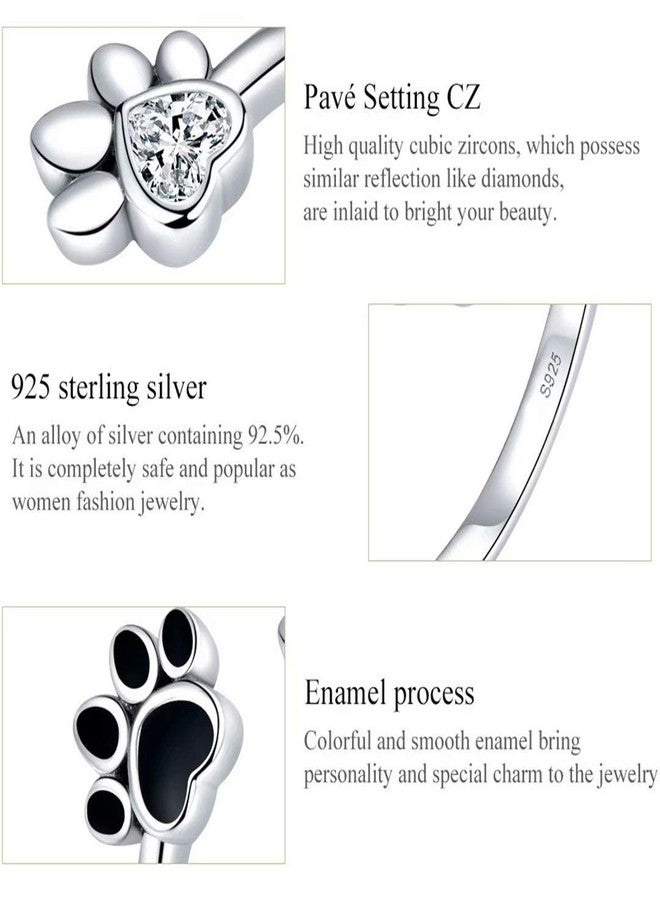 Qings Dog Paw Open Ring 925 Sterling Silver Adjustable Pet Footprint Ring Gift for Mom and Wife - Image 5
