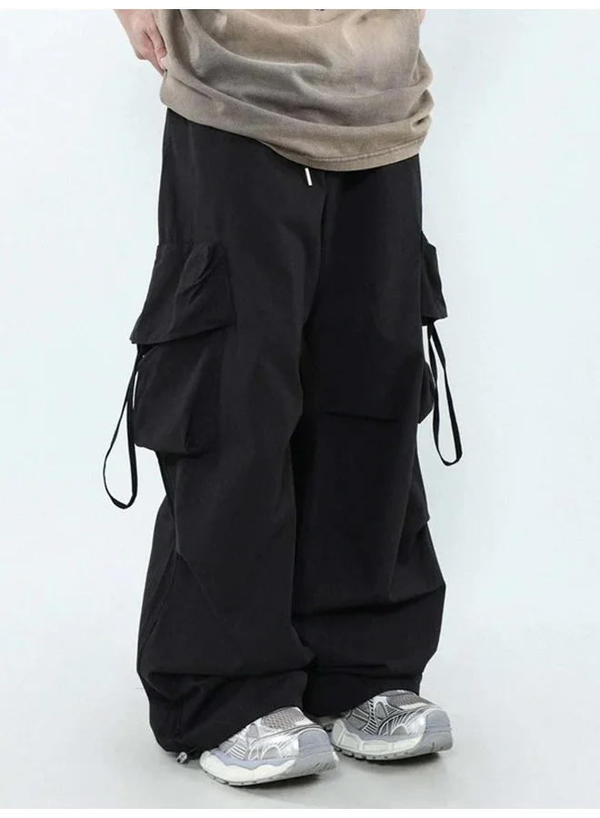 Maniac  Maniac Mens Solid Black Polyester Nylon Fabric Cargo Pant for Men | Best Price UAE