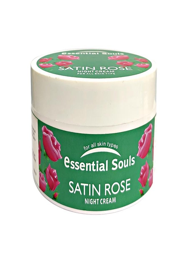 Essential Souls Satin Rose Night Cream 100g | Enriched with Rose Absolute, Vitamin E & C | Overnight Glow & Skin Rejuvenation | Non-Greasy | For All Skin Types - Image 1