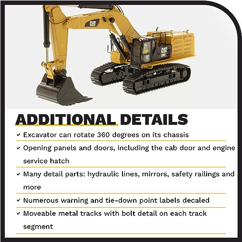 Platz Diecast Masters 1:50 Caterpillar 390F L Hydraulic Excavator | High Line Series Cat Trucks & Construction Equipment | 1:50 Scale Model Diecast Collectible Model 85284 - Image 5