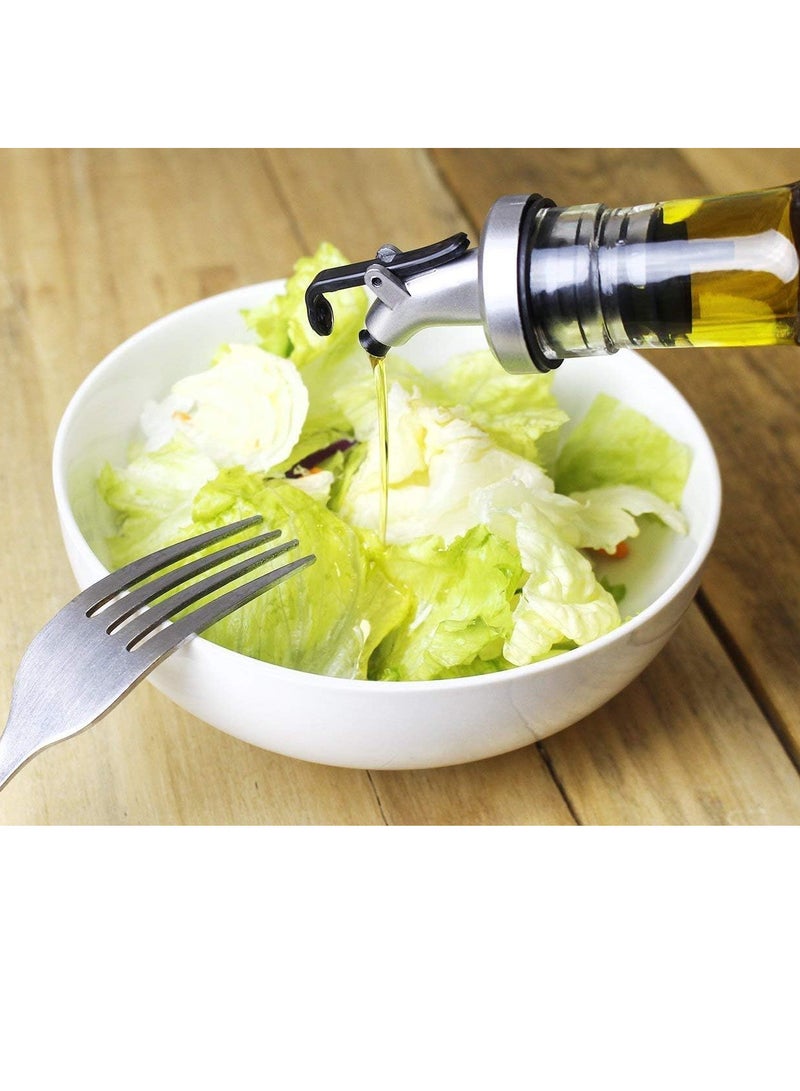 ECVV 2 قطعة من زجاجات الزيت الزجاجية وموزع الخل، مجموعة التوابل، إبريق زجاجي، توابل لطاولة الطعام والمطبخ، سدادات محكمة الغلق مانعة للتنقيط، شفافة (250 مل) - Image 3