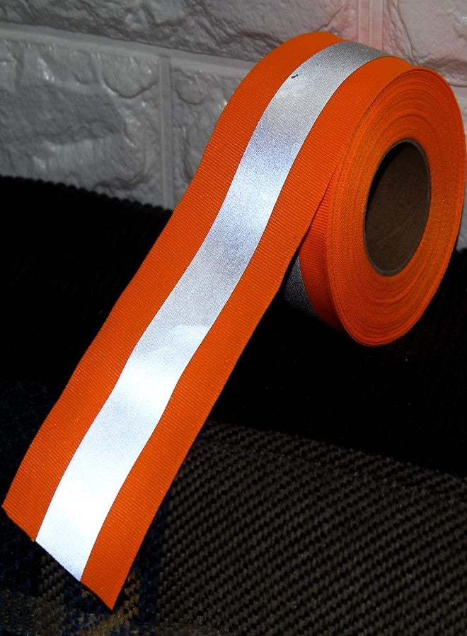 JINBING Sew On Silver Reflective Tape for Clothing Safety Fabric Webbing Trim Strip Orange 2in x 33ft - Image 5