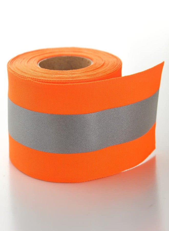 JINBING Sew On Silver Reflective Tape for Clothing Safety Fabric Webbing Trim Strip Orange 2in x 33ft - Image 4