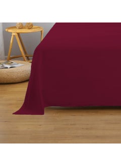 Rest Flat Bedsheet 160X220Cm Plush Burgundy Breathable Machine Washbale Bedsheet Extra Soft Easy Fit Highly Breathable Bedding & Linen Cover  - Image 3