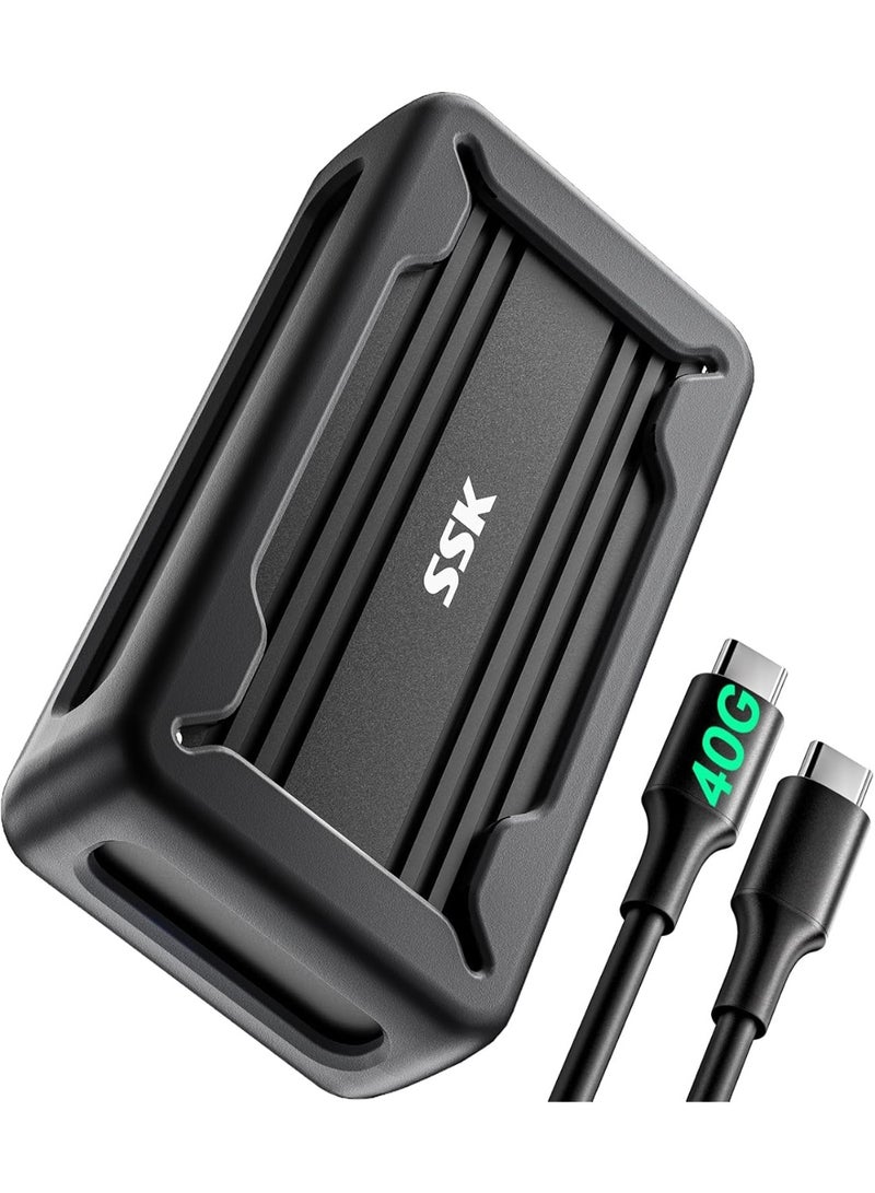 اس اس كي غلاف SSD M.2 NVMe بسرعة 40Gbps، غلاف NVMe بمنفذ USB4، متوافق مع منفذ USB C، غلاف قرص صلب مصنوع من الألومنيوم - Image 1