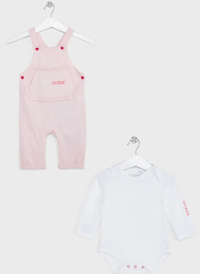 GUESS Infant 2 Piece Bodysuit & Romper Set