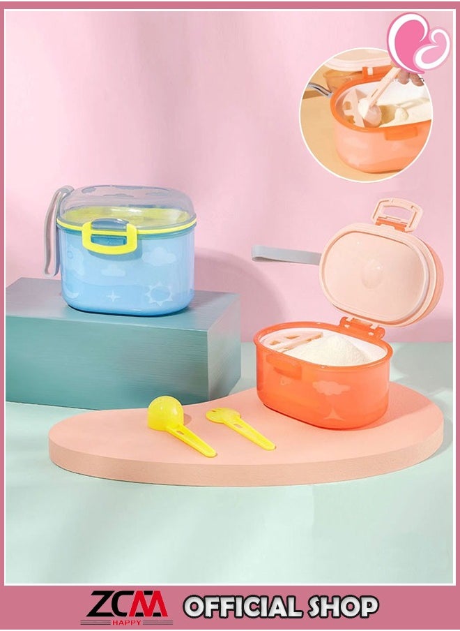 ZCM-HAPPY - 2 pieces Portable Milk Powder Box, Sealed Moisture-Proof Packaging Box Storage Tank For Baby Food Milk Powder Box - Image 1