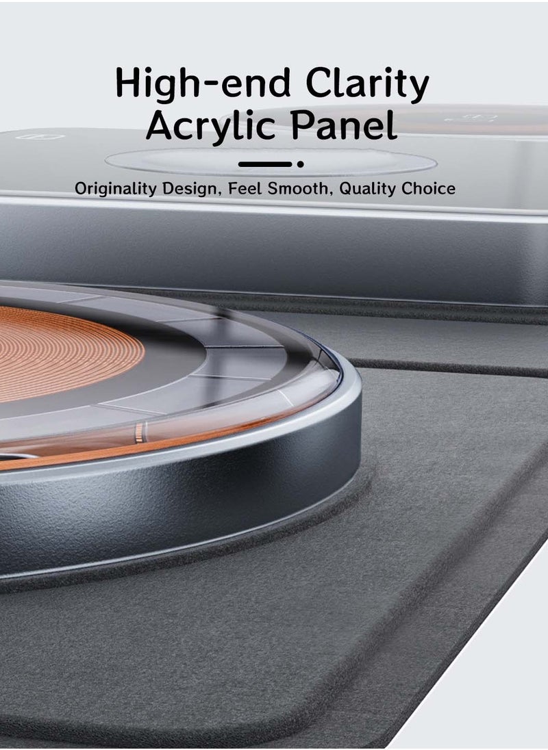 3-In-1 Wireless Charger,Transparent Folding,Fabric Portable Magnetic Wireless Charger Suitable,for Apple