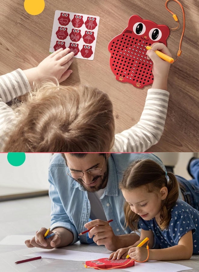 Chase Up Magnetic Drawing Board, for Kids and Toddlers with Beads and Magnet Stylus Pen Magnetic Travel Toy for Airplane and Car Ride Activities for Kids, Child Brain Development (Red) - Image 2