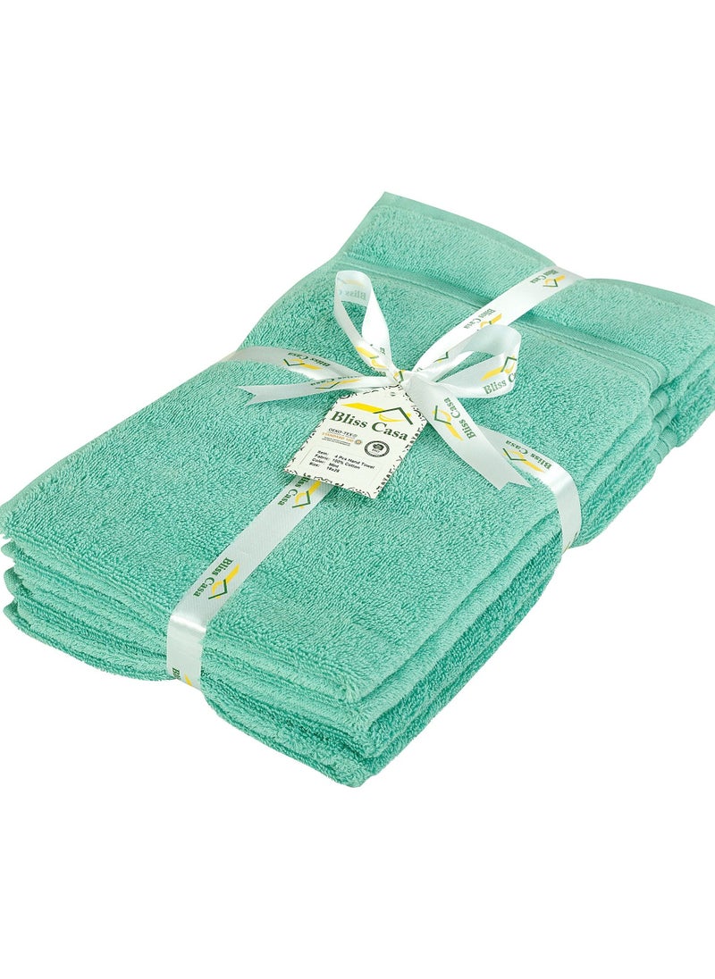 Bliss Casa 4-Piece 100% Combed Cotton Hand Towels - 550 GSM Quick Dry Highly Absorbent Hand Towel Set 16x28 Inch  - Image 5