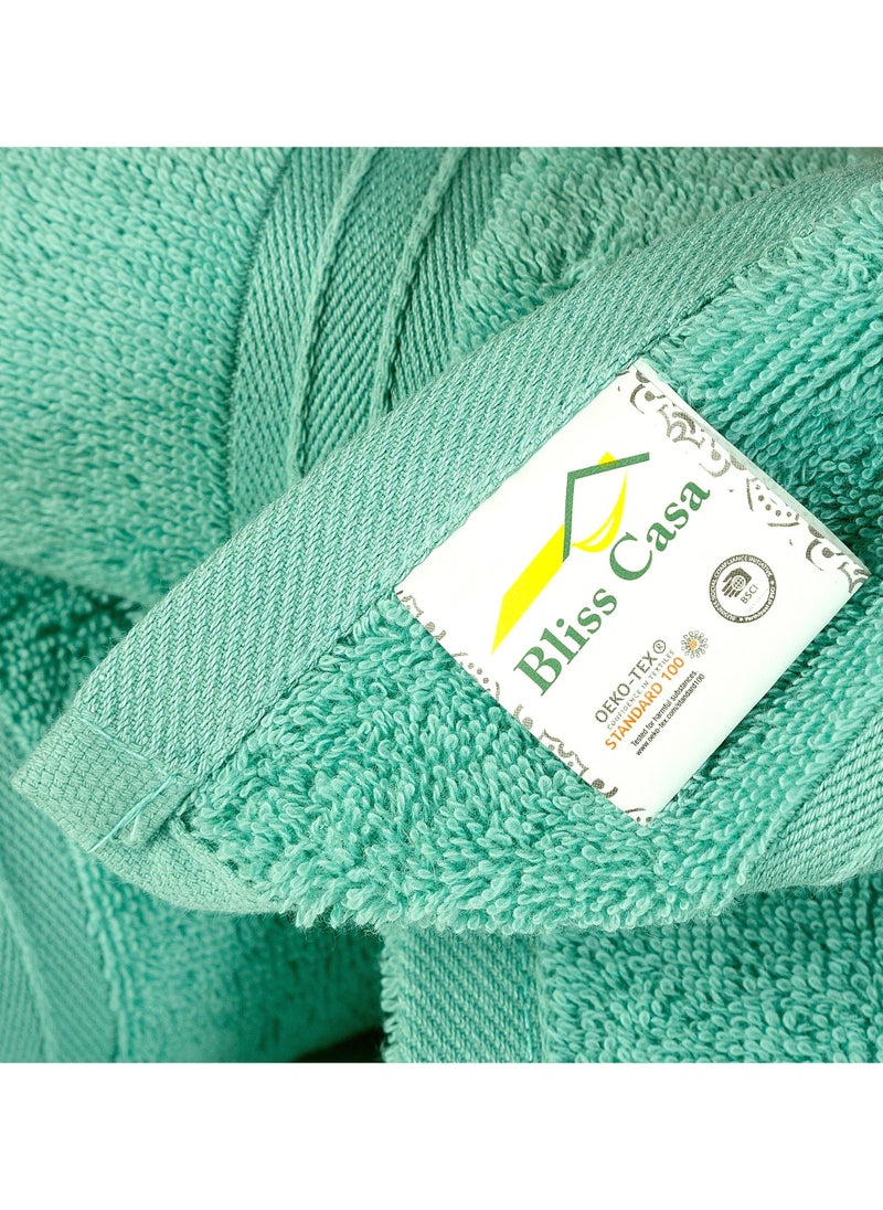 Bliss Casa 4-Piece 100% Combed Cotton Hand Towels - 550 GSM Quick Dry Highly Absorbent Hand Towel Set 16x28 Inch  - Image 4
