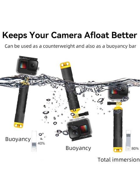 Universal Floating Selfie Stick for GoPro Hero 12/11/10/9/8/7+, DJI, Insta360 Action Cameras - Underwater Stick Ideal for Surfing, Snorkeling, Underwater Shooting