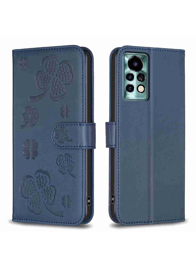 The Bros Case For Xiaomi Redmi Note 11 Pro Global Four-leaf Embossed Leather Phone Case