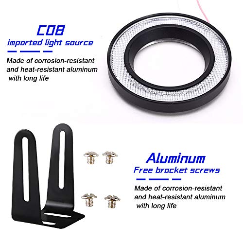 KaiDengZhe 2PCS Super Bright 3.5" Projector Universal LED Fog Light 12V 10W Blue COB Halo Angel Eye Rings For Moto Headlight Car Daytime Running Light DRL Driving Light Fog Light Bulb - Image 4