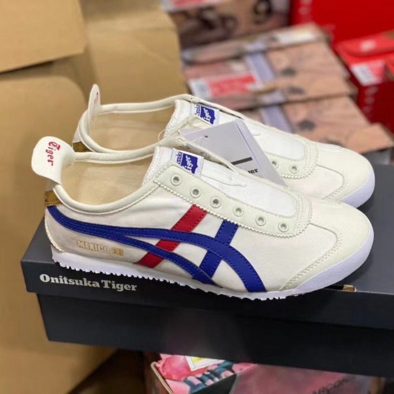 Onitsuka Tiger Summer Tiger Ghost Tiger Men's Shoes Casual Canvas Shoes Slip-On Breathable Couple's One-Touch Sports Casual Shoes for Women - Image 2