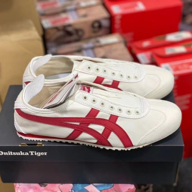 Onitsuka Tiger Summer Tiger Ghost Tiger Men's Shoes Casual Canvas Shoes Slip-On Breathable Couple's One-Touch Sports Casual Shoes for Women - Image 3
