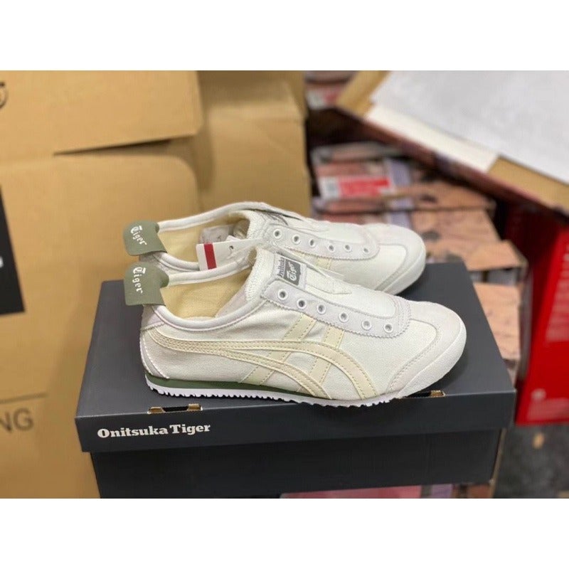 Onitsuka Tiger Summer Tiger Ghost Tiger Men's Shoes Casual Canvas Shoes Slip-On Breathable Couple's One-Touch Sports Casual Shoes for Women - Image 1