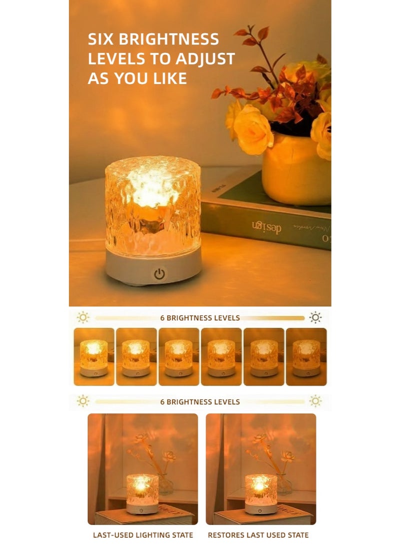 Dynamic Water Ripple Ambient Lamp – 16 Color RGB Crystal Projection Table Lamp with Touch & Remote Control, Rechargeable Night Light for Bedroom, Live Streaming & Party Decor - Image 3