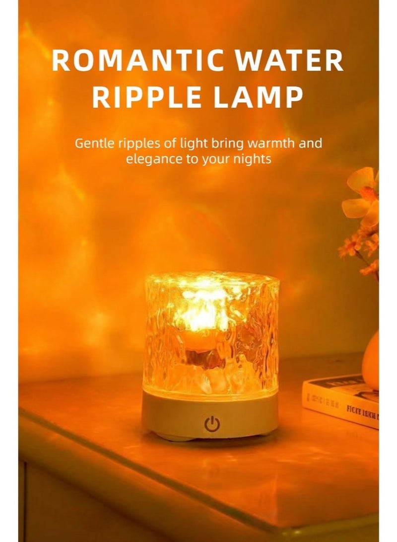 Dynamic Water Ripple Ambient Lamp – 16 Color RGB Crystal Projection Table Lamp with Touch & Remote Control, Rechargeable Night Light for Bedroom, Live Streaming & Party Decor - Image 1