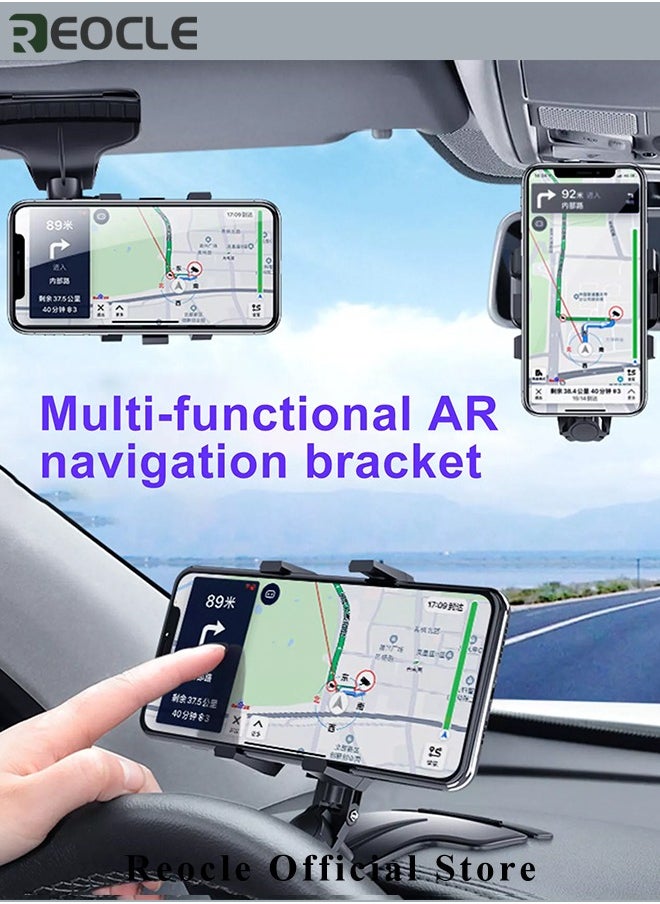 Car-used Phone Holder with 360° Rotatable and Multifunctional One Hand Operation Clip Design Phone Mount Suitable for All iPhone & Android