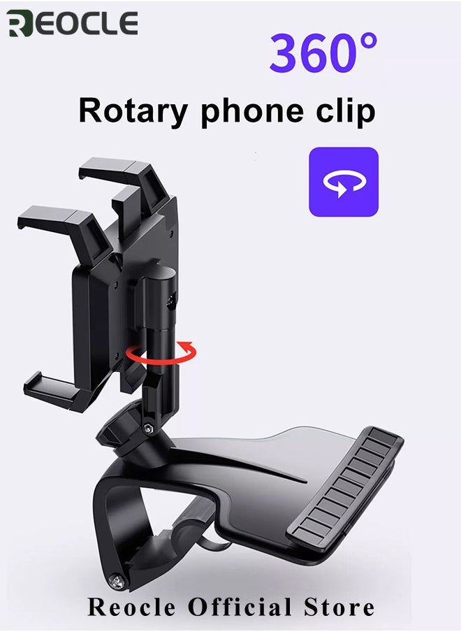 Car-used Phone Holder with 360° Rotatable and Multifunctional One Hand Operation Clip Design Phone Mount Suitable for All iPhone & Android