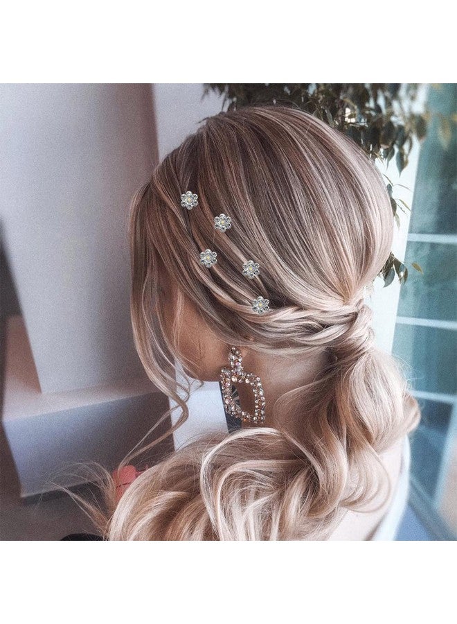 QIUTIMIY 20 Pack (White) Crystal Flower Hair Pins Rhinestone Hair Clips for Bridal Wedding Women Hair Jewelry Accessories, with Clear Container - Image 5