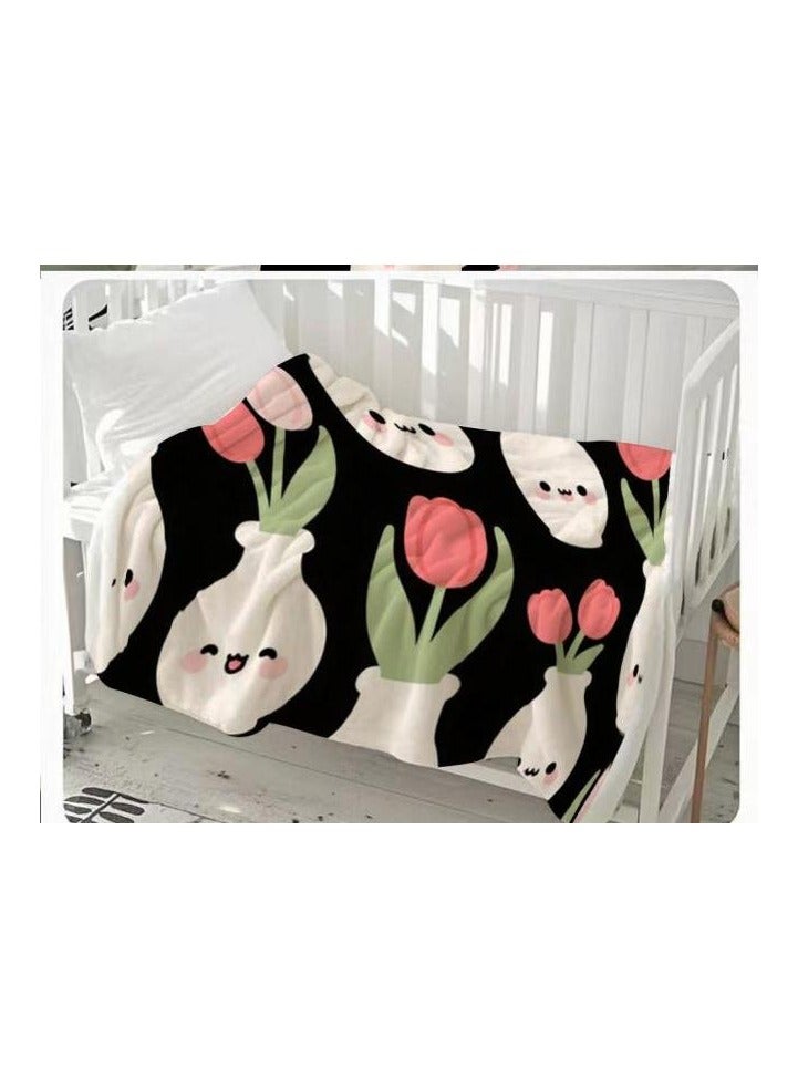 عام بطانية رقيقة من الفانيلا (دافئة ومريحة، ومناسبة للنوم واستخدام الألعاب وإزالة الغبار ومقاومة للرمل) 150 سم * 200 سم - 648 - Image 3