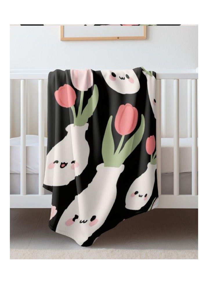 عام بطانية رقيقة من الفانيلا (دافئة ومريحة، ومناسبة للنوم واستخدام الألعاب وإزالة الغبار ومقاومة للرمل) 150 سم * 200 سم - 648 - Image 5