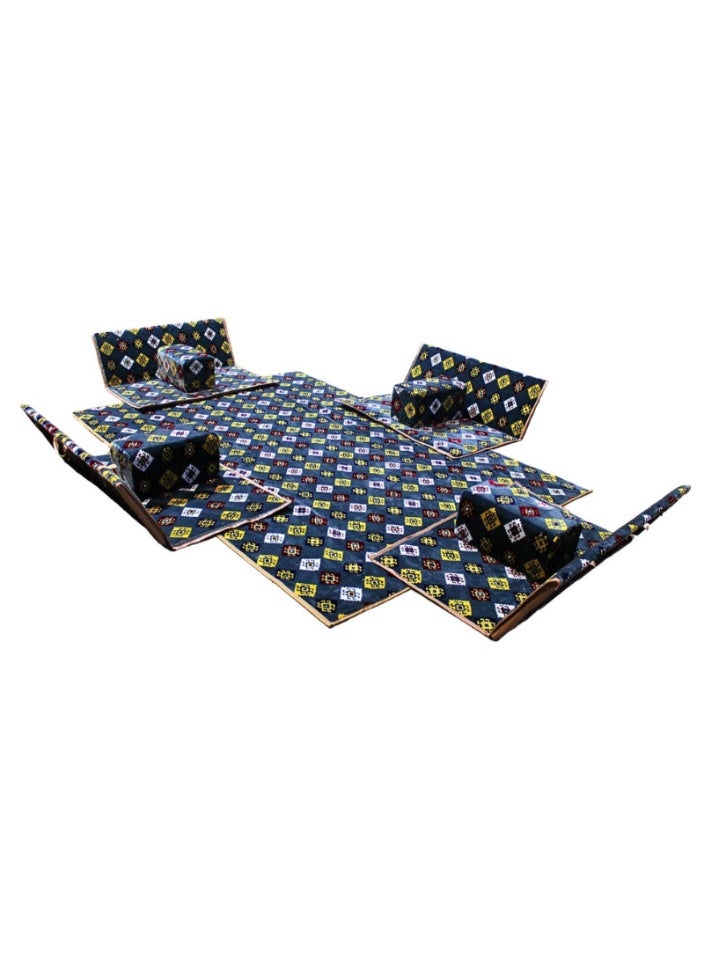 سمارت هوم طقم جلسة أرضية 9 قطع – فرشة أرضية مقاس 300×200 سم مع 4 كراسي أرضية مقاس 120 سم لشخصين و4 مراكي مريحة، جلسة عربية عصرية للمنزل والاستقبال - Image 5