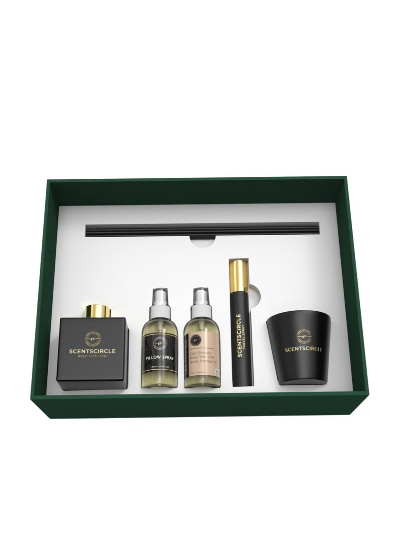 Scentscircle Luxury 5-in-1 Home Fragrance Gift Set | Reed Diffuser, Candle, Pillow Mist & More - Image 1