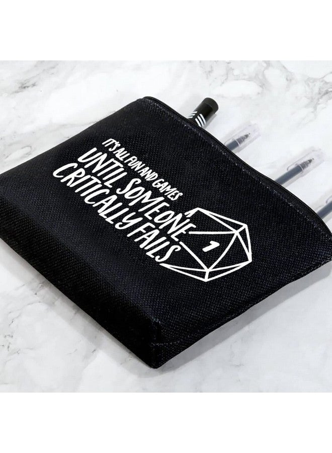 G2TUP Funny Dm Gift Dice Bag It’S Fun And Games Until Someone Critically Falls Rpg Master Gaming Bag (Dd Dice Bag Black) - Image 5