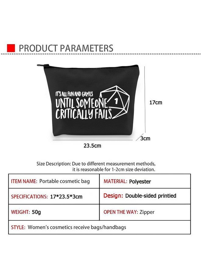 G2TUP Funny Dm Gift Dice Bag It’S Fun And Games Until Someone Critically Falls Rpg Master Gaming Bag (Dd Dice Bag Black) - Image 4