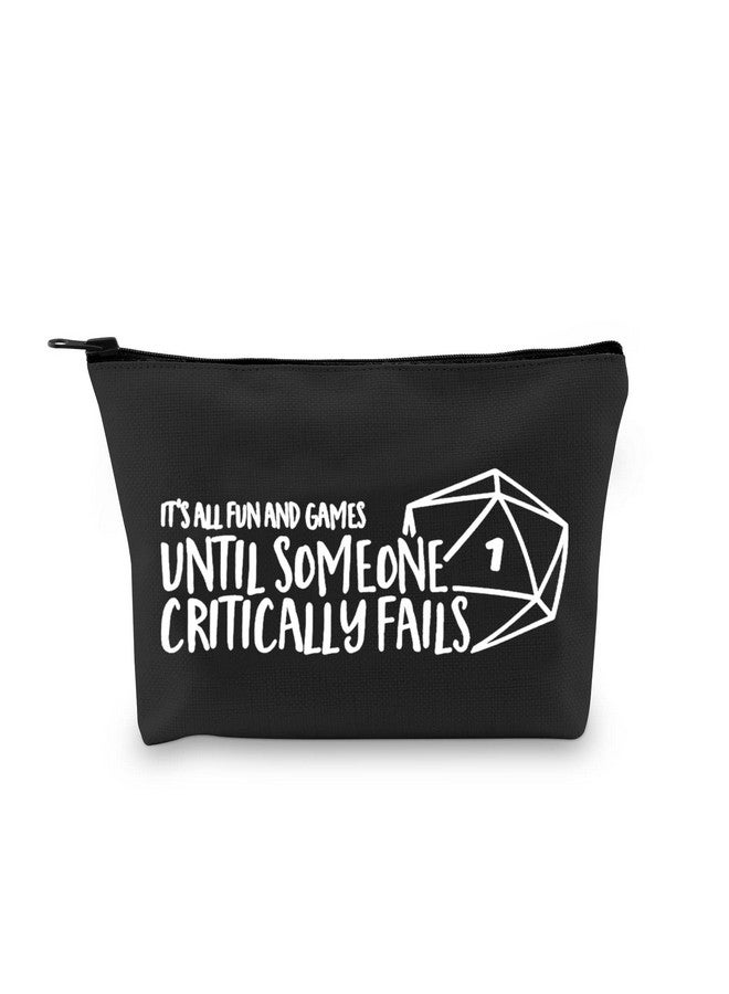 G2TUP Funny Dm Gift Dice Bag It’S Fun And Games Until Someone Critically Falls Rpg Master Gaming Bag (Dd Dice Bag Black) - Image 2