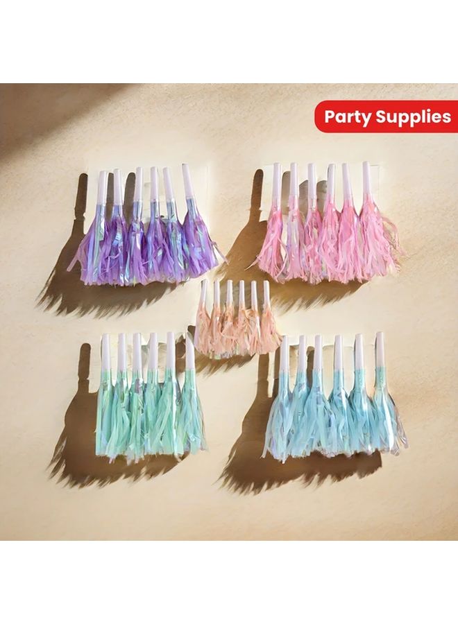 Purple Plastic Tassel Party Whistles for Bachelor Celebrations Festive Events and Holiday Camp Cheering Supplies - Image 1