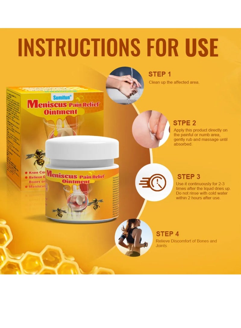 Sumifun Bee Venom Pain Relief Cream, Fast Absorbing Arthritis Joint Knee Analgesic Ointment, Smooth Gentle Meniscus Treatment Cream, Arthritis Knee Joint Muscle Ache Medical Plaster For Pain Relief  - Image 5