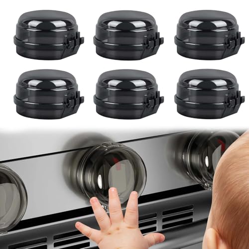 ADULLPONY Gas Stove Knob Safety Covers: 6Pcs Child Proof Stove Covers Diameter 0.14 inches, Non-Universal Baby Proof Oven knobs Locks for Only Height Under 1.65" - Image 1