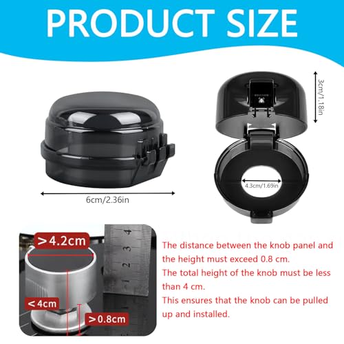 ADULLPONY Gas Stove Knob Safety Covers: 6Pcs Child Proof Stove Covers Diameter 0.14 inches, Non-Universal Baby Proof Oven knobs Locks for Only Height Under 1.65" - Image 3