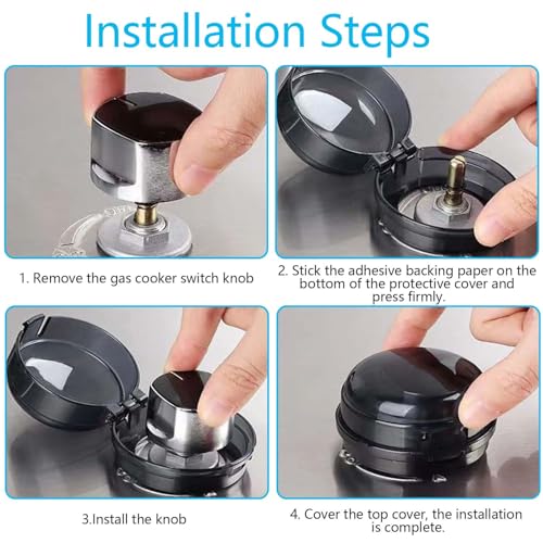 ADULLPONY Gas Stove Knob Safety Covers: 6Pcs Child Proof Stove Covers Diameter 0.14 inches, Non-Universal Baby Proof Oven knobs Locks for Only Height Under 1.65" - Image 5