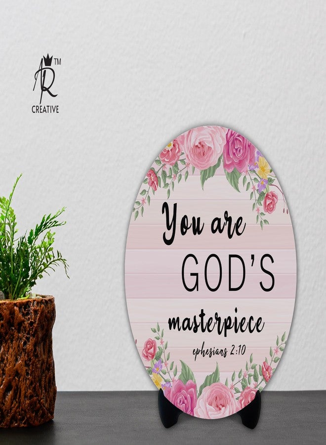 AR Creative You are God - Bible Verse Wooden Showpiece for Study Table, Book Shelf, Office Desk, Home Decoration, Bible Quotes MDF Wooden Gift, Bible Verse, Home, Office Decor, (6.5 inch x 6.5 inch) - Image 2