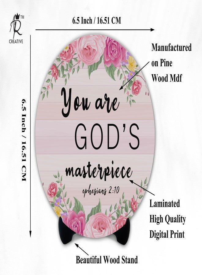 AR Creative You are God - Bible Verse Wooden Showpiece for Study Table, Book Shelf, Office Desk, Home Decoration, Bible Quotes MDF Wooden Gift, Bible Verse, Home, Office Decor, (6.5 inch x 6.5 inch) - Image 5