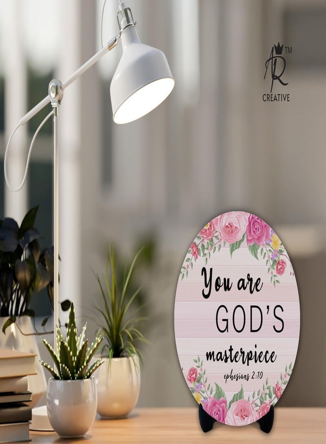 AR Creative You are God - Bible Verse Wooden Showpiece for Study Table, Book Shelf, Office Desk, Home Decoration, Bible Quotes MDF Wooden Gift, Bible Verse, Home, Office Decor, (6.5 inch x 6.5 inch) - Image 3